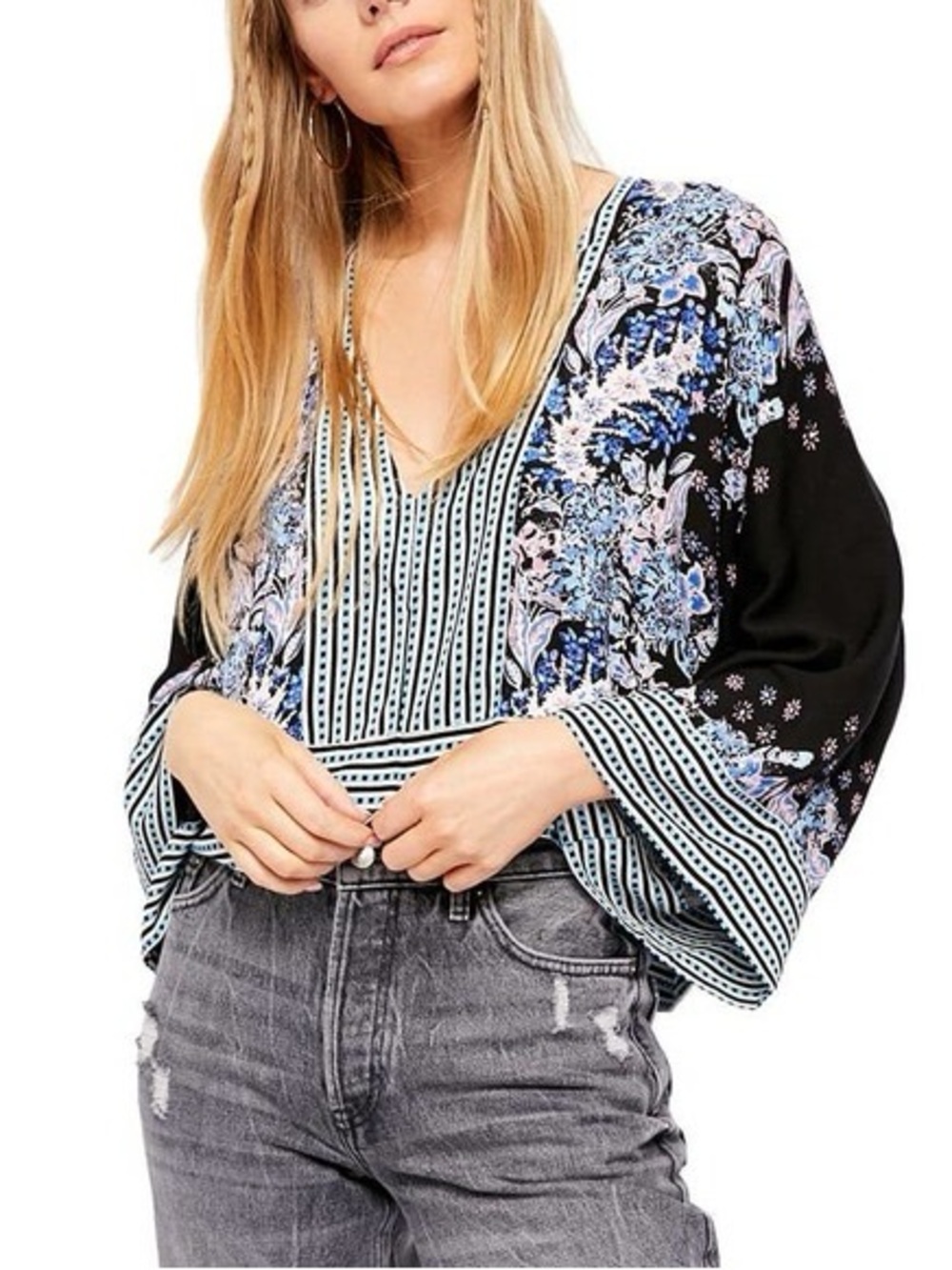 Free People Mix n Match Floral Blouse